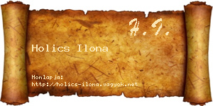 Holics Ilona névjegykártya